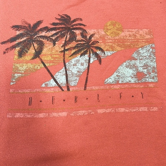 Vintage Hurley Crewneck Sweatshirt Dusty Coral Tropical Hawaii Beach Graphic L - Picture 2 of 9